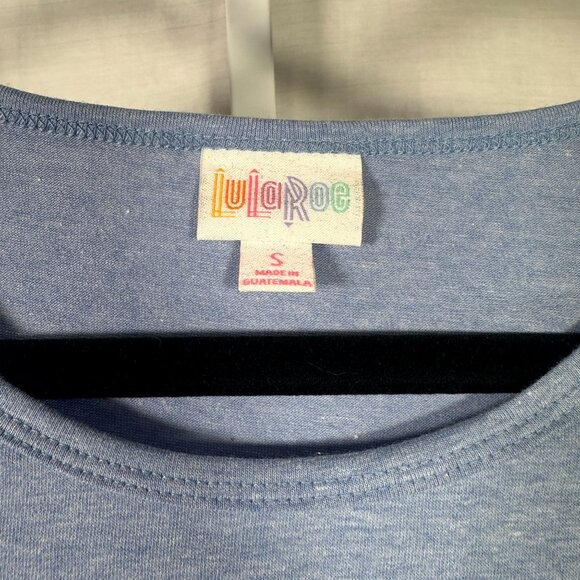 LuLaRoe IRMA Light Blue White Heathered Very SOFT Hi-Low Tunic Top Shirt SMALL S - Picture 2 of 6